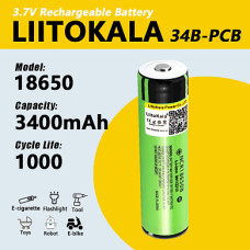 Акумулятор 18650, LiitoKala NCR 34B-PCB, 3400mAh, з захистом