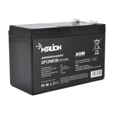 Акумуляторна батарея MERLION AGM GP1290F2B 12V/9Ah (150 × 65 × 95 (100)) 2.175kg Black Q10/480