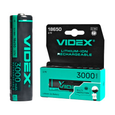 Акумулятор Videx літій-іонний 18650-P (захист) 3000mAh 3.7V color box/1шт