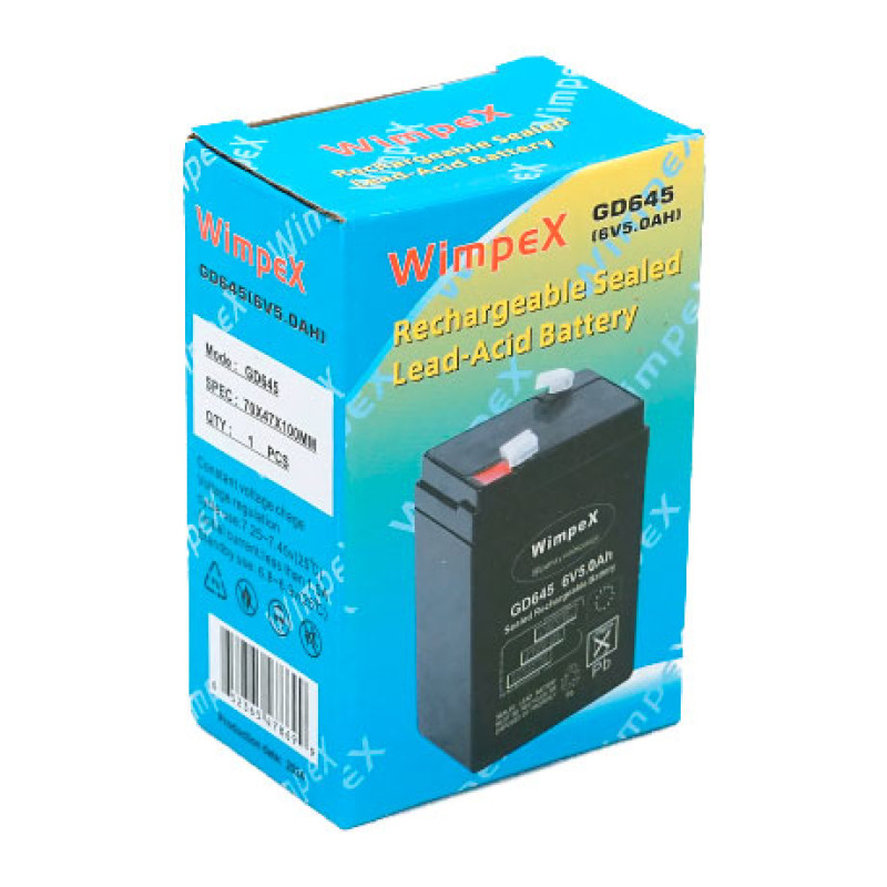 Акумуляторна батарея Wimpex GD645 6V/5.0Ah