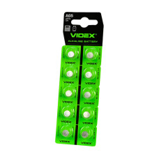 Батарейка годинникова Videx AG5/LR754 1.5V BLISTER CARD 10шт