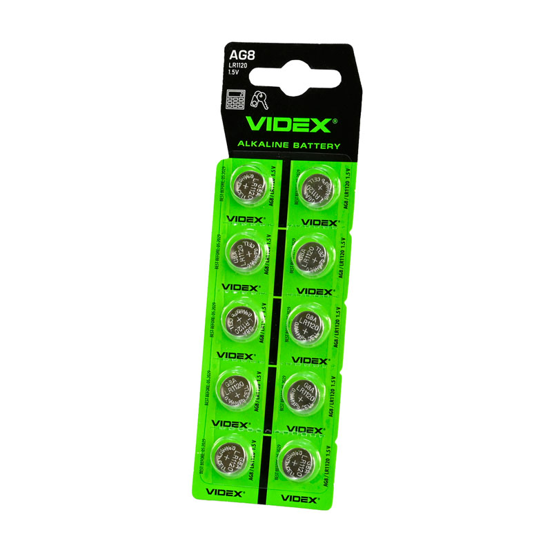 Батарейка годинникова Videx AG8/LR1120 1.5V BLISTER CARD 10шт
