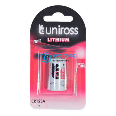 Батарейка літієва UNIROSS Lithium CR123A 3V