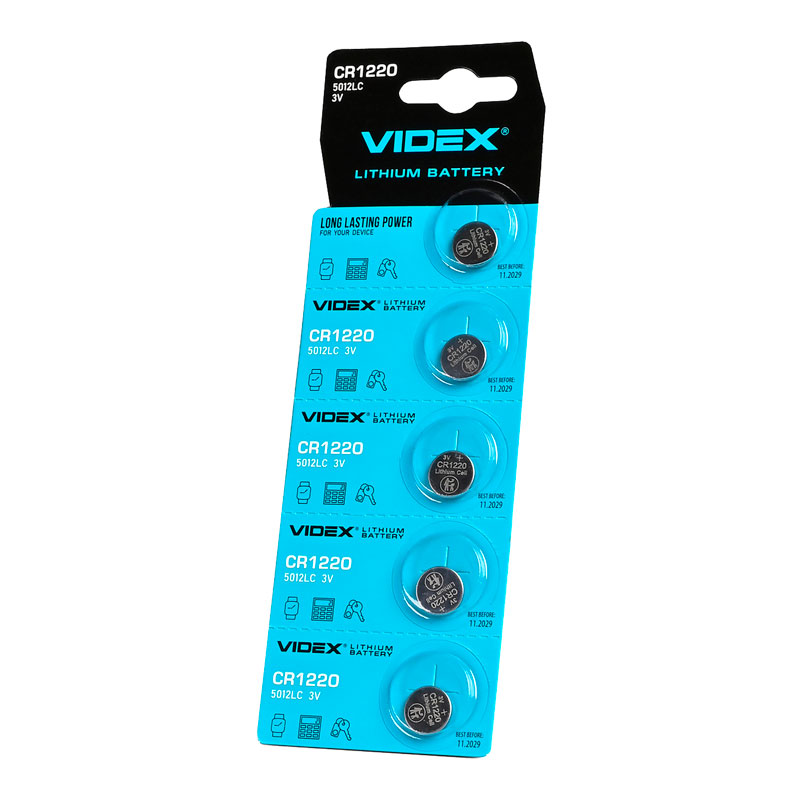 Батарейка літієва Videx CR1220 5шт BLISTER CARD