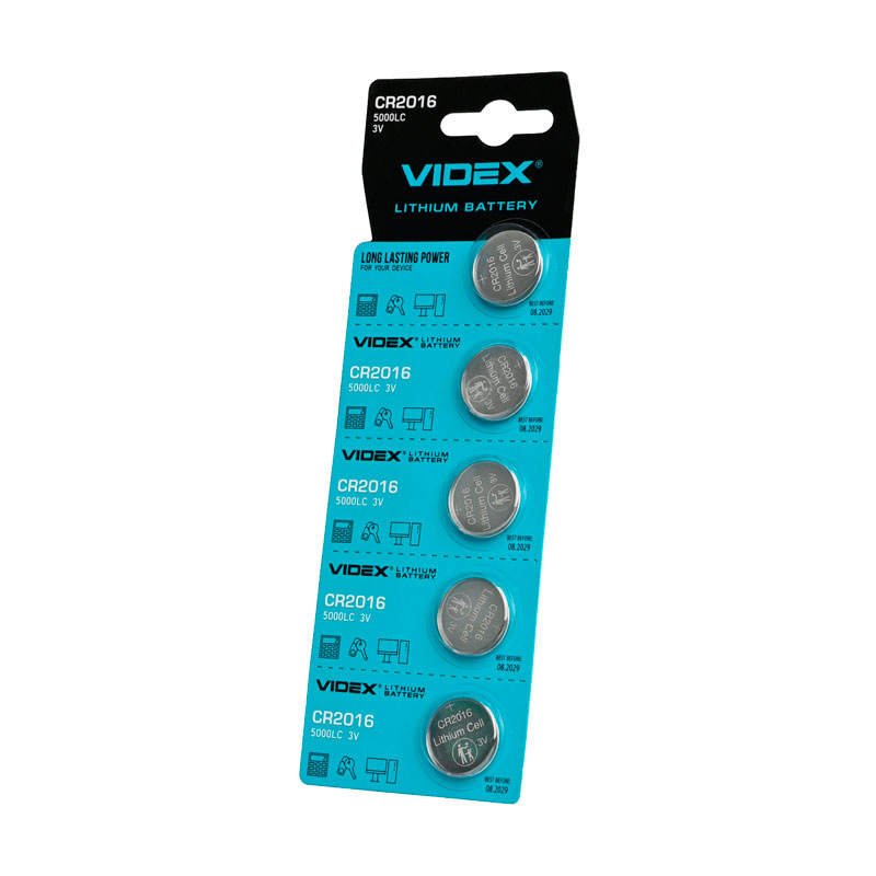 Батарейка літієва Videx CR2016 3V BLISTER CARD 5шт