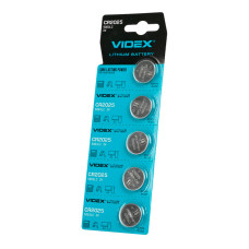 Батарейка літієва Videx CR2025 5шт BLISTER CARD