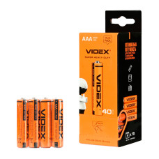 Батарейка сольова Videx R03P/AAA 4шт SHRINK