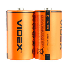 Батарейка сольова Videx R20P/D 2шт SHRINK
