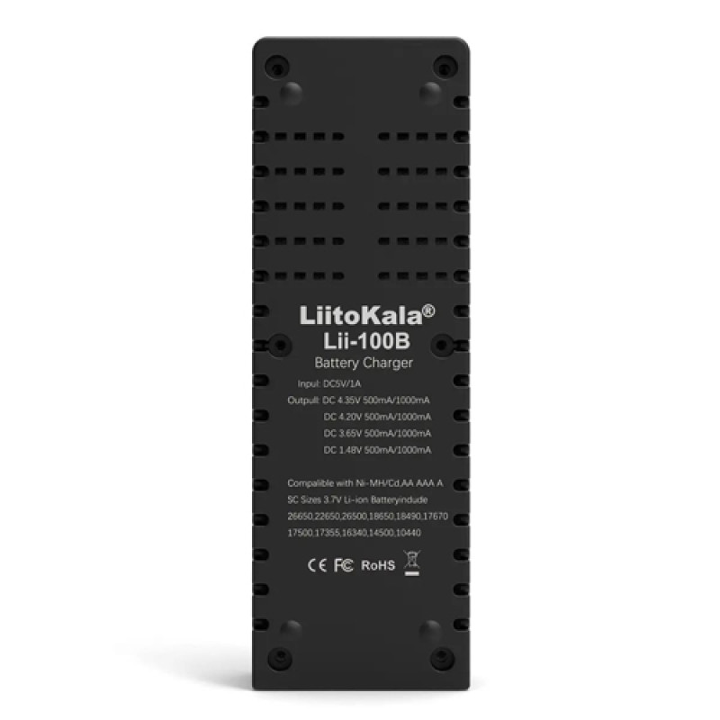 Зарядний пристрій LiitoKala Lii-100B, 1×ААА/ АА/ 14500/ 16340/ 18650