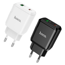 Мережевий зарядний пристрій Hoco N5 Favor МЗП dual port PD20W+QC3.0 charger (EU)