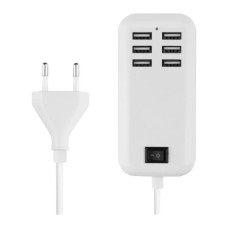 Мережевий зарядний пристрій МЗП на 6 USB 1,5м/20W