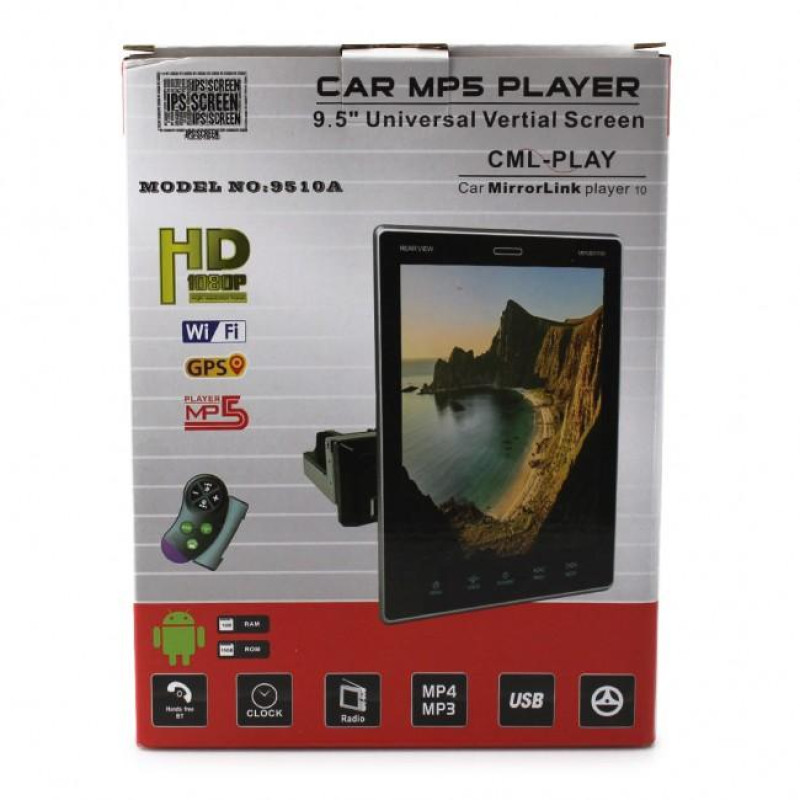 Автомагнітола 1Din з екраном 9.5'' Tesla Style 9510A на Android (2 ram/16gb rom)