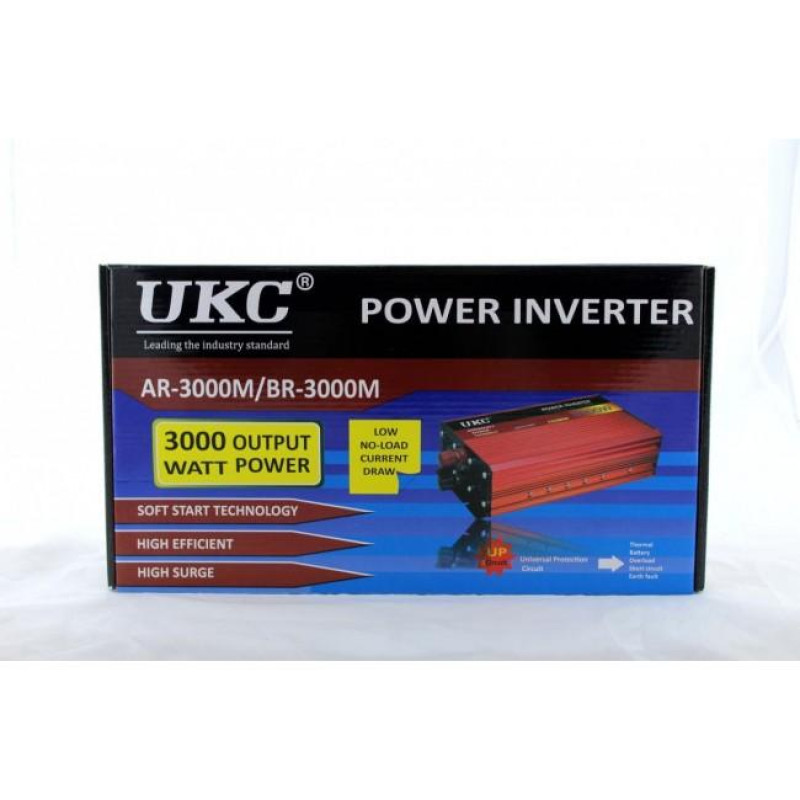 Перетворювач, інвертор UKC AR - AC/DC, 12/220v, 3000W