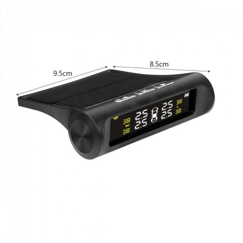 Система контролю тиску в шинах TPMS із зарядкою від сонця та дисплеєм