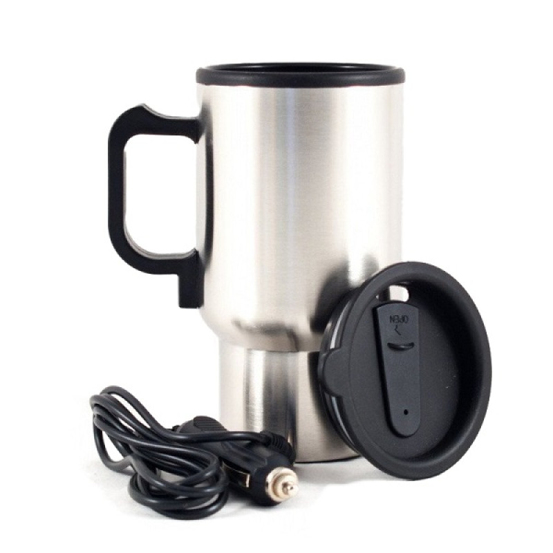 Автомобільний термокухоль CUP 2240 з підігрівом HEATED TRAVEL MUG STAINLESS STEEL