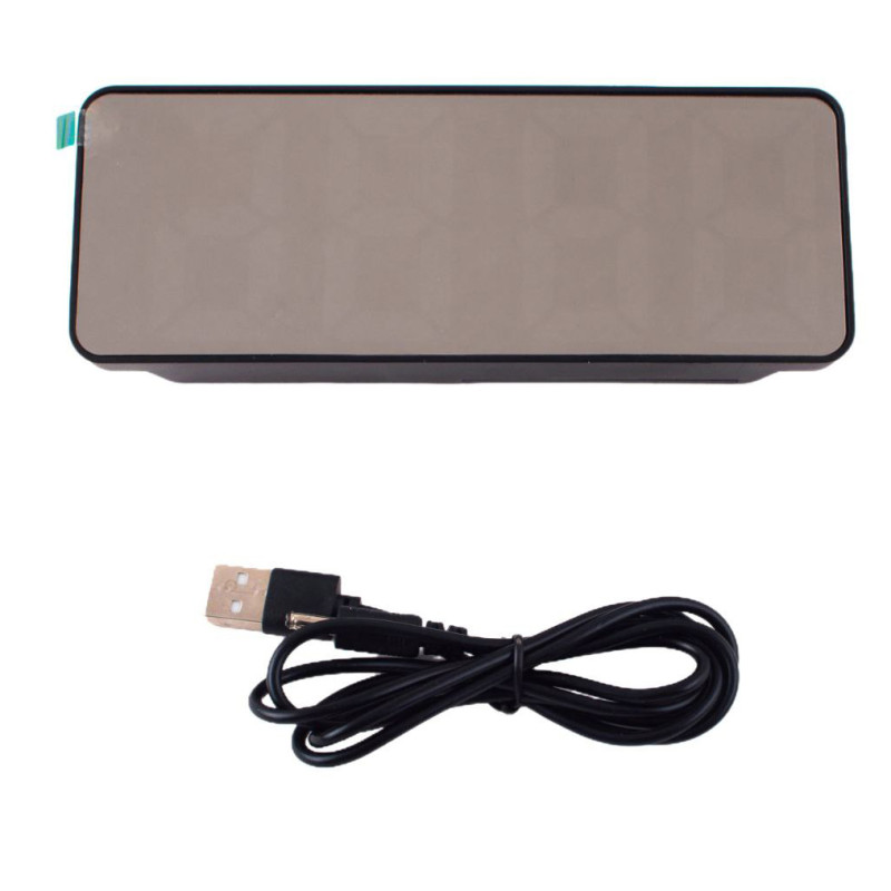 Годинник мережевий VST-898-4, яскраво-зелений, температура, USB