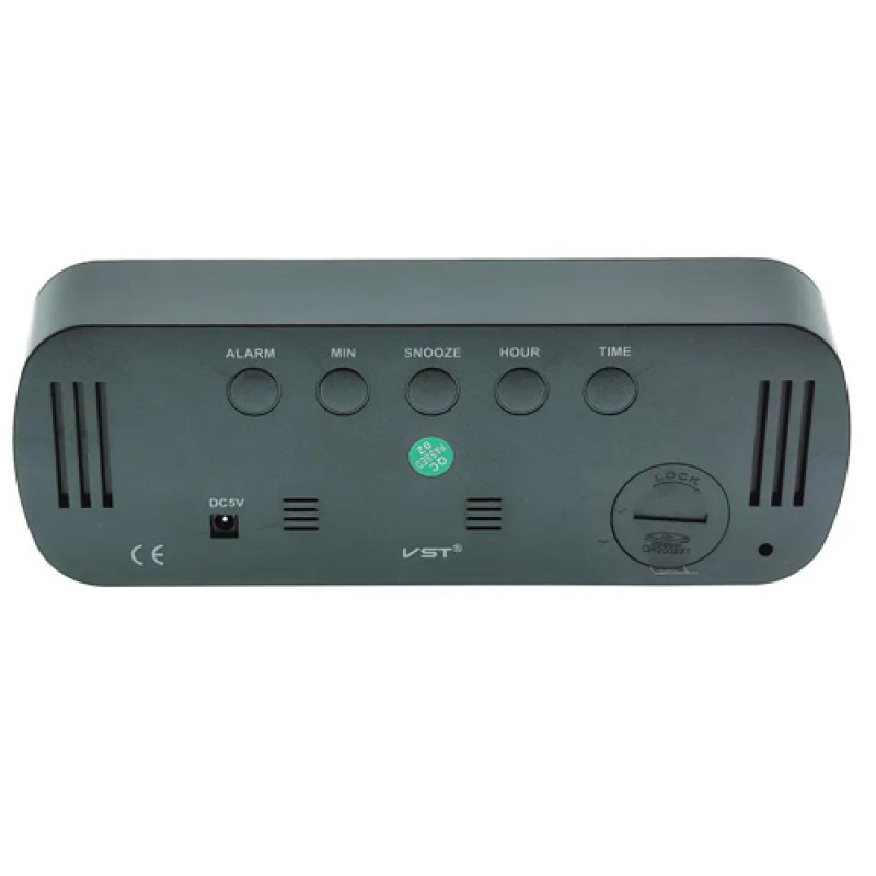 Годинник мережний VST-895Y-4, зелений, температура, USB
