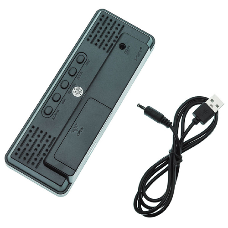 Годинник мережний VST-898-1, червоний, температура, USB