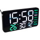 Годинник DS-3835L (white, green) настінний, настільний, температура, дата, будильник, від USB 5V
