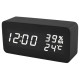 Настільний годинник VST-862S-6 білі цифри, температура, вологість, від USB та батарейок