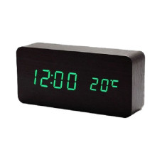 Настільний годинник VST-862-4 зелені цифри, температура, від USB та батарейок