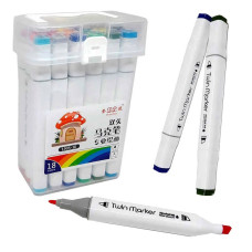 Скетч маркери SketchMarker Twin двосторонні для паперу, 18 кольорів