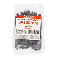 Хомут чорний VARGO 3*100мм 100шт