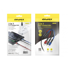 Шнур для моб. CL971 AWEI 3в1 Lightning, Micro, Type-C