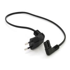 Кабель живлення 0,5м/0,5mm PC-184/2 CEE7/16-C7 2 pin (для побутової техніки), Black, 90° OEM Q50/300 Мідний!!!