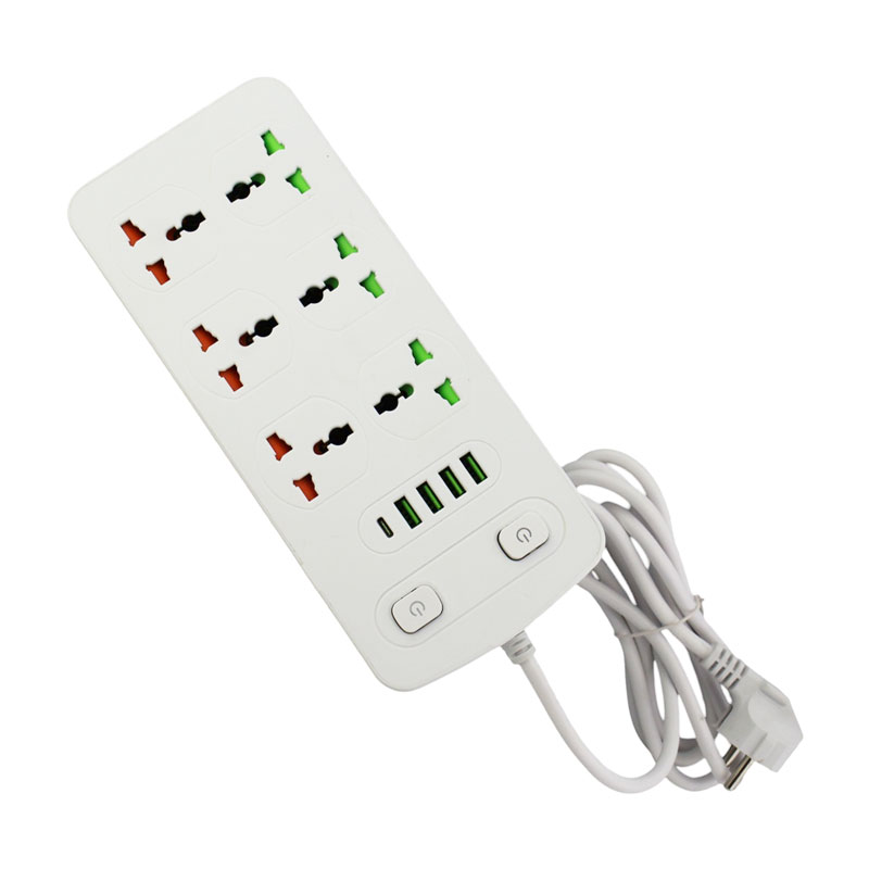 Подовжувач  AR-CP05 2м на 6 розеток, 4 USB та 1 Type-C роз'єми