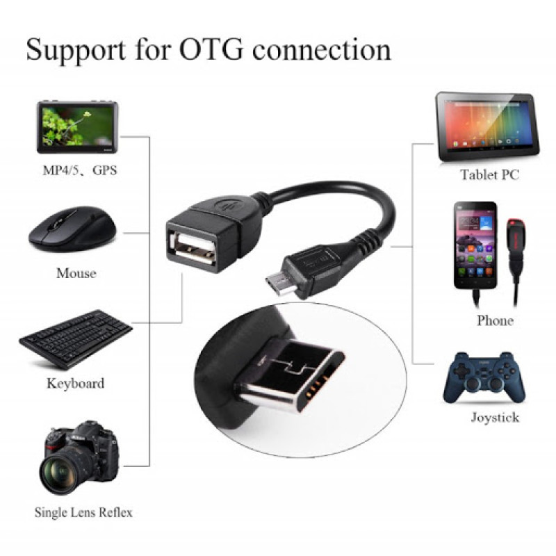 Кабель OTG USB/MicroUSB 96мм