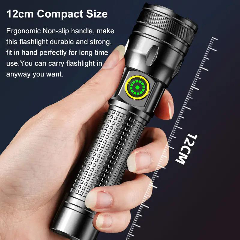 Ліхтар 1136-WHITE LASER LED PM10-TG, Li-Ion аккум., індикація заряду, ЗУ Type-C, zoom