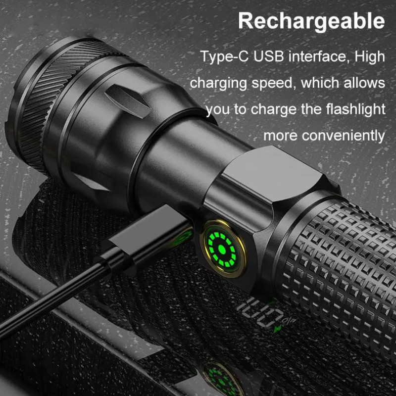 Ліхтар 1136-WHITE LASER LED PM10-TG, Li-Ion аккум., індикація заряду, ЗУ Type-C, zoom