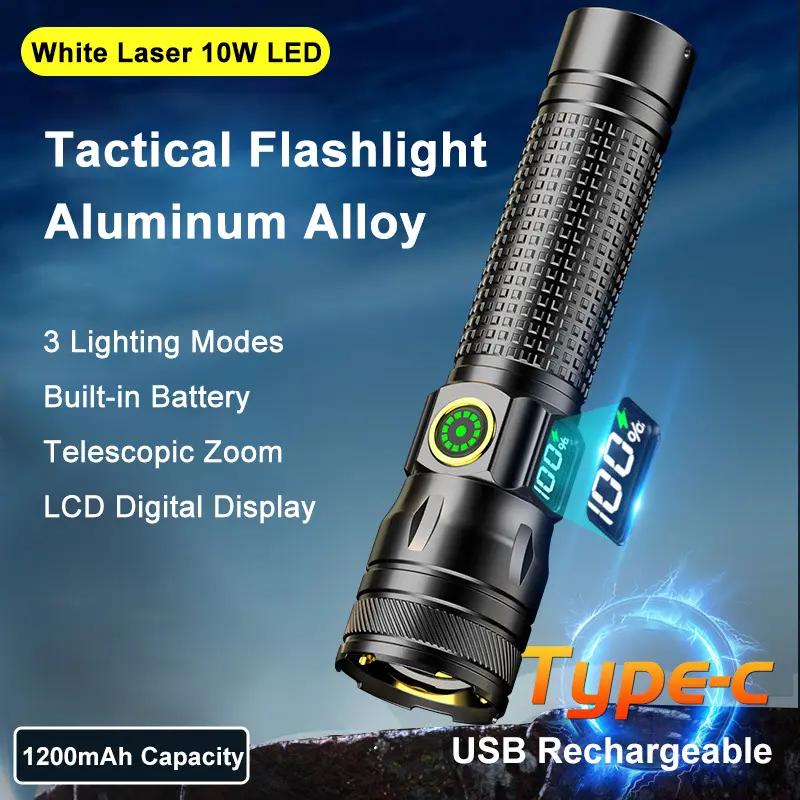 Ліхтар 1136-WHITE LASER LED PM10-TG, Li-Ion аккум., індикація заряду, ЗУ Type-C, zoom