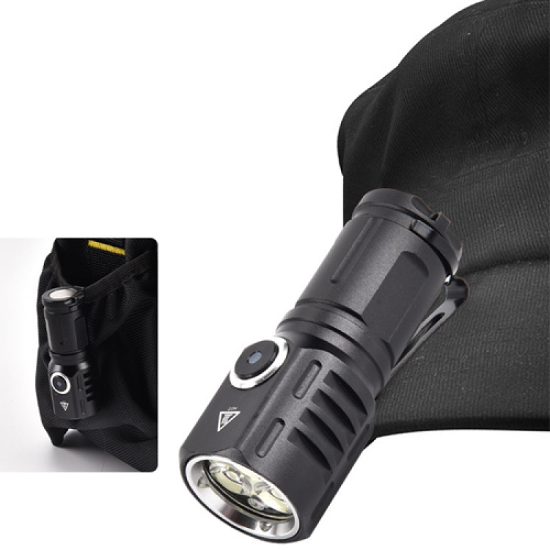 Ліхтар 536-3LED, 1х16340A, індикація заряду, ЗУ Type-C, магніт, Box