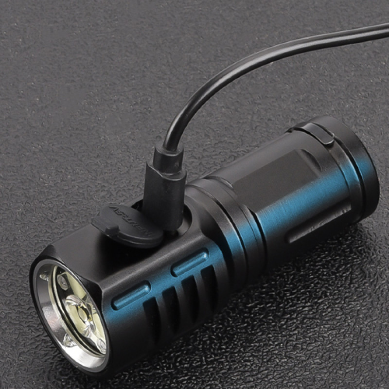Ліхтар 536-3LED, 1х16340A, індикація заряду, ЗУ Type-C, магніт, Box