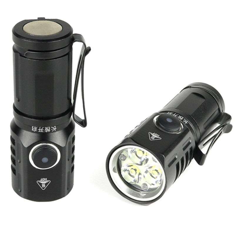 Ліхтар 536-3LED, 1х16340A, індикація заряду, ЗУ Type-C, магніт, Box