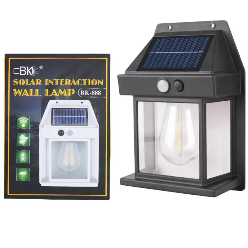 Ліхтар 888-30W вольфрамова лампа, Motion Sensor, 1x14500, сонячна панель