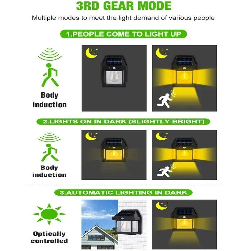 Ліхтар 888-30W вольфрамова лампа, Motion Sensor, 1x14500, сонячна панель