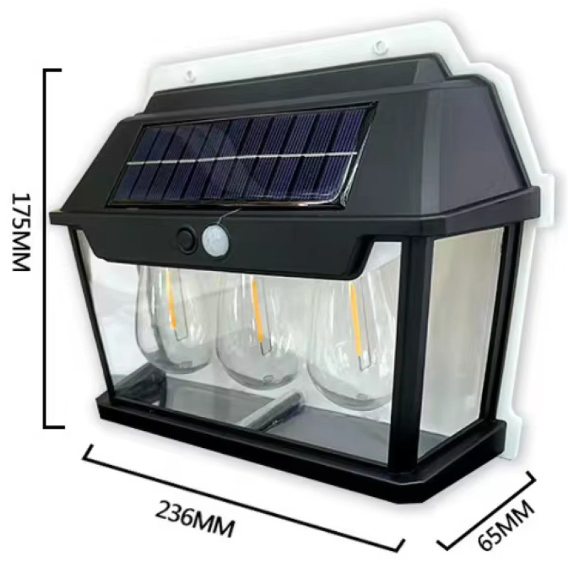 Ліхтар 999-38W вольфрамові лампи, Motion Sensor, 1×18650, сонячна панель