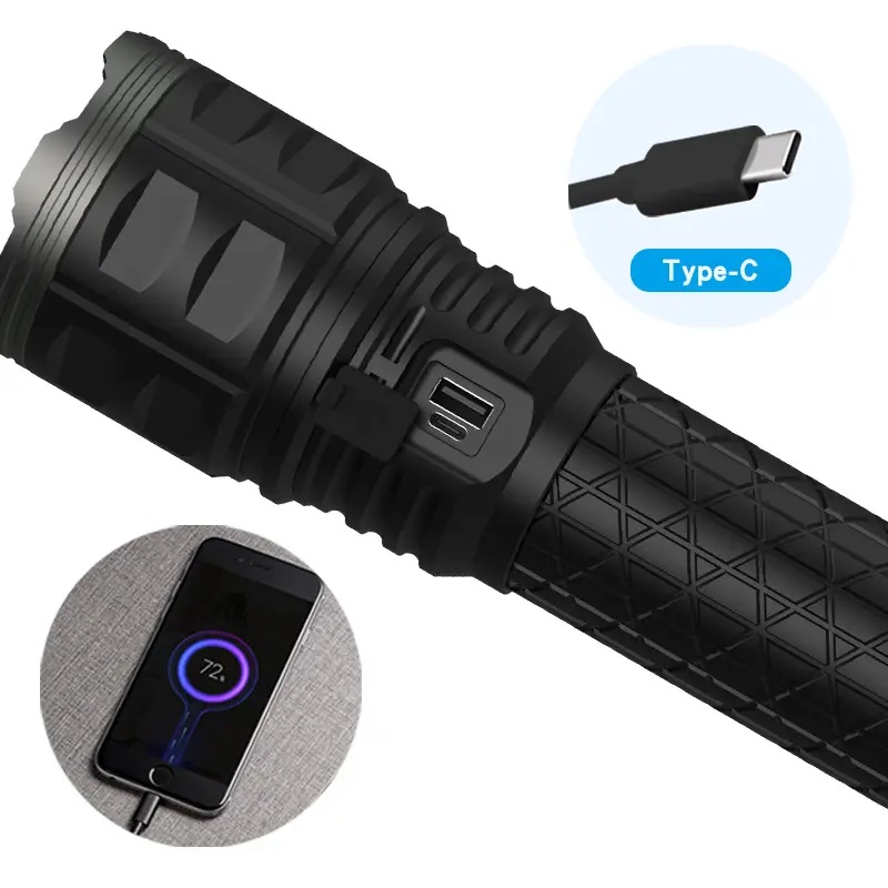 Ліхтар AK138-1 WHITE LASER LED PM60-TG+СУМКА, 8x18650 3.7V, power bank, індикація заряду, ЗУ Type-C, zoom, Box