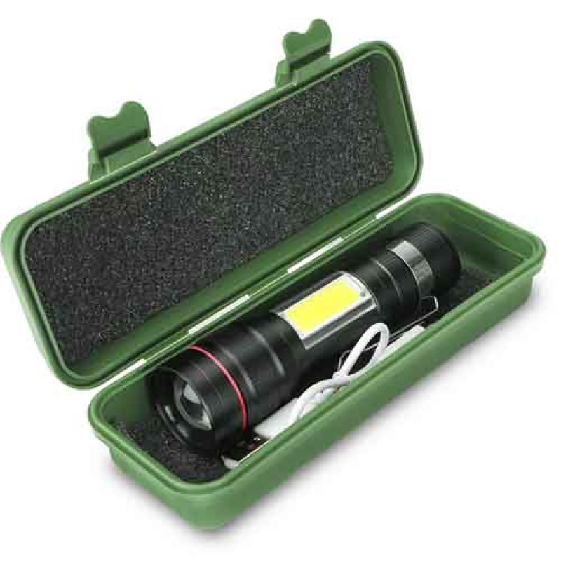 Ліхтар BL-520-T6+COB, Li-Ion акум., ЗУ microUSB, zoom, Box