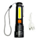 Ліхтар BL-P716-P50+COB (white+red), Li-Ion акум., zoom, ЗУ Type-C, Box
