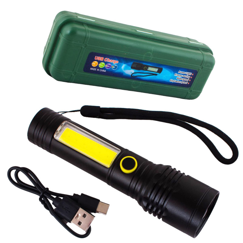 Ліхтар BN-537-TG+COB(white+red), Li-Ion акумулятор, ЗУ Type-C, zoom