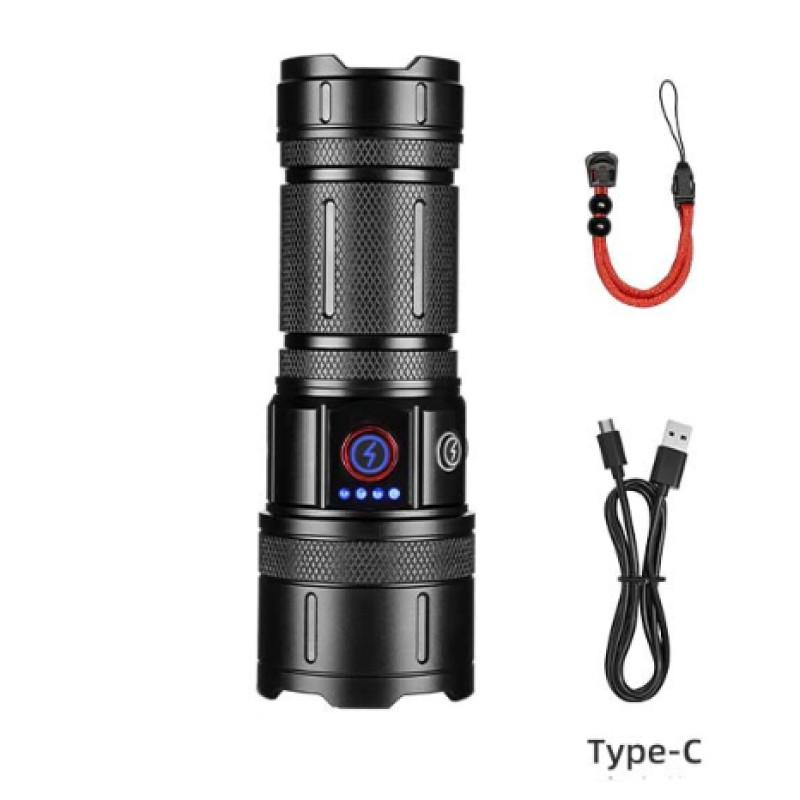 Ліхтар CB-B53-TG, 3х18650, power bank, індикація заряду, ЗУ Type-C, zoom, Box