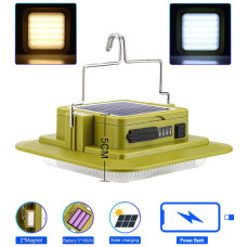 Ліхтар кемпінг 229L-SMD (white+yellow), 3х18650, сон. панель, power bank, ЗУ Type-C, магніт, гачок
