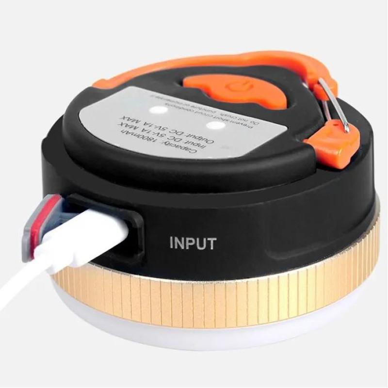 Ліхтар кемпінг YD-7-7SMD(white+red), Li-Ion акумулятор, power bank, ЗУ Type-C, магніт, гачок