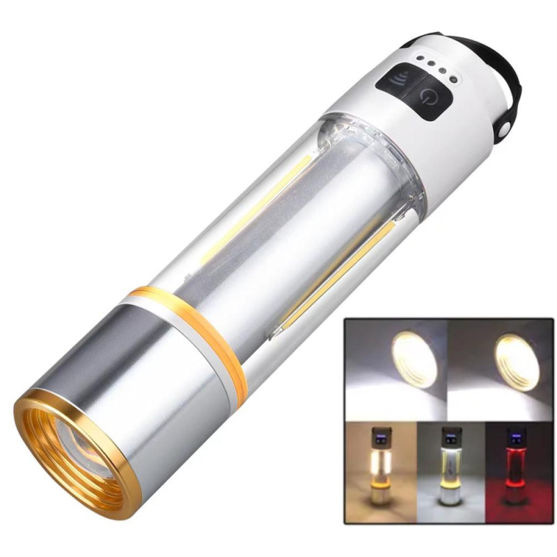 Ліхтар MULTIFUNCTION КЕМПІНГ YES-666-LED (white+yellow+red), 1000LUM, Li-Ion аккум., магніт, гачок, ЗУ Type-C