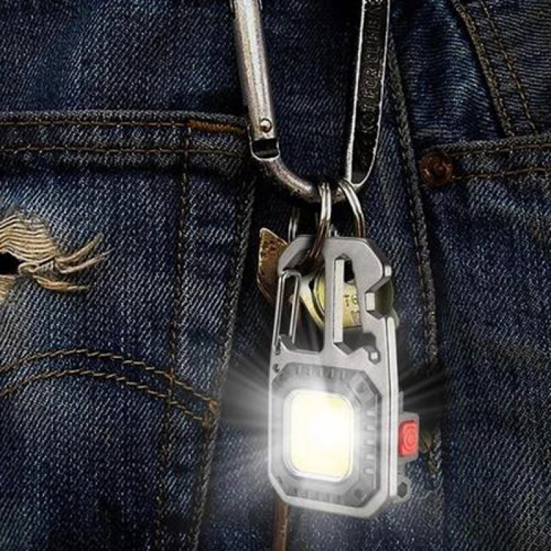 Ліхтар MULTIFUNCTIONAL 5138/KL-535-COB ULTRA (white+yellow+red), multitool, Li-Ion акумулятор, магніт, карабін, викрутка, ЗУ Type-C