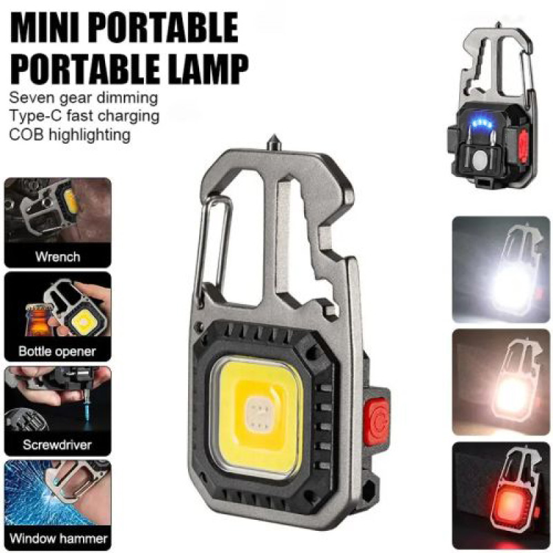 Ліхтар MULTIFUNCTIONAL 5138/KL-535-COB ULTRA (white+yellow+red), multitool, Li-Ion акумулятор, магніт, карабін, викрутка, ЗУ Type-C